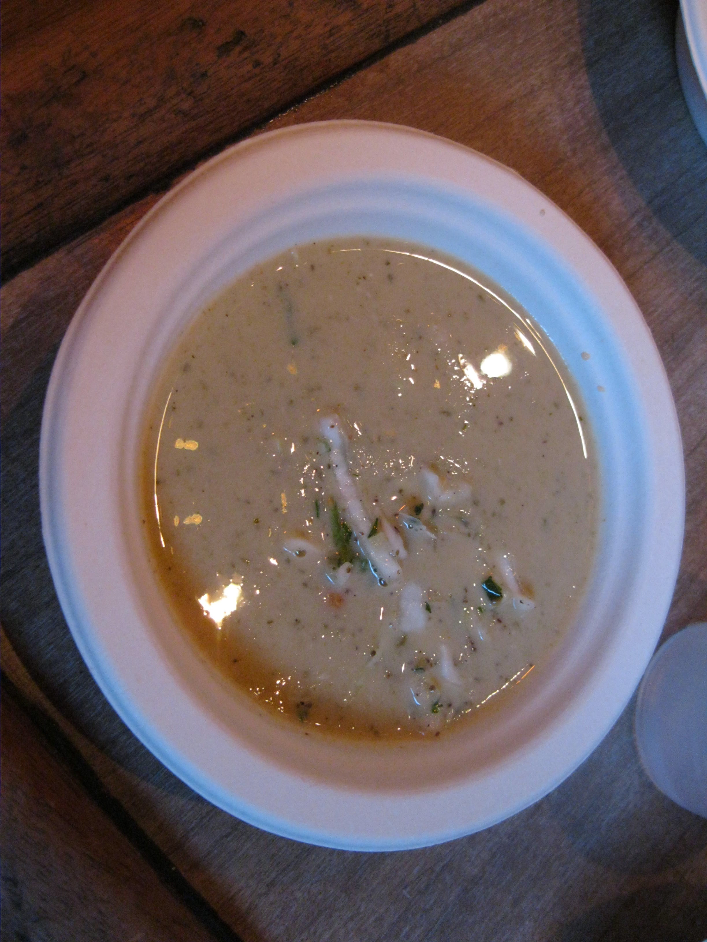 Celery Apple Soup With Coleslaw Soup and Bread